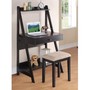 Writing Desk and Stool w/Black Color Finish Pine Wood by Poundex