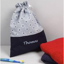 Boy's Personalised Blue Star Wash Bag