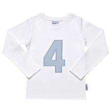 Fine T-Shirt with Gingham Number "I am ... 1, 2, 3, 4, 5, 6" - PetitePeople, Shirt