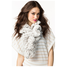 Two Tone Ivory Fur Scarf