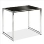 Yield End Table, Chrome and Black Glass