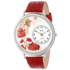 Valentine's Day Watch (Red) in Silver (Large)
