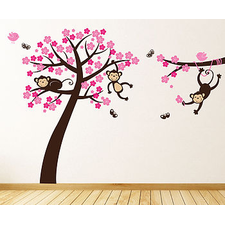 Monkey Blossom Tree Wall Sticker