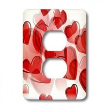 3dRose lsp_50606_6 Love Red Hearts Lovable Art Valentines Day 2 Plug Outlet Cover
