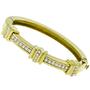 Estate 1.50ct Round Cut Diamond 18k Yellow Gold Bangle Bracelet 
