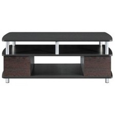 Altra Furniture Carson Coffee Table with Storage, Cherry and Black Finish