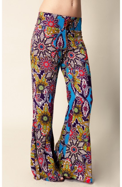 Blu Moon Lace Up Bell Pants