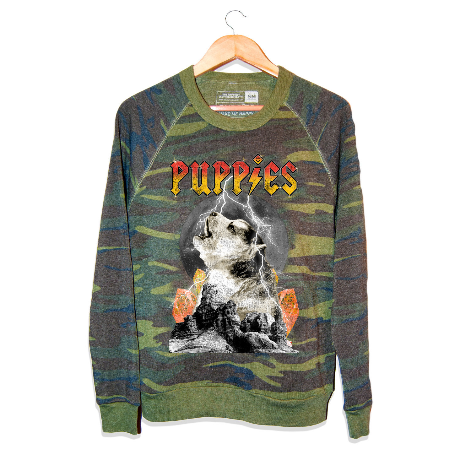 Pup Rock | Camo Crew Neck S...