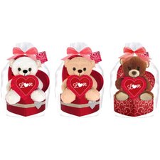 Valentine Stuffed Animal & Chocolates Gift Set, 3 pc