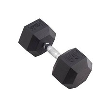 Body Sport Rubber Encased Hex Dumbbell, 55-Pound