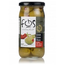 Green Chalkidiki olives stuffed with roasted red pepper "Fos" 215g