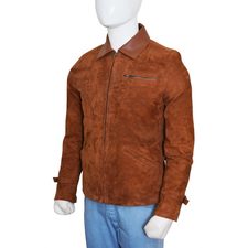 brad pitt allied suede leather jacket