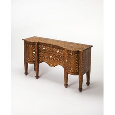 BUTLER CHEVRIER WOOD & BONE INLAY CONSOLE CHEST