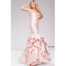 Jovani - Strapless Long Mermaid Tiered Prom Dress 41622 | CoutureCandy