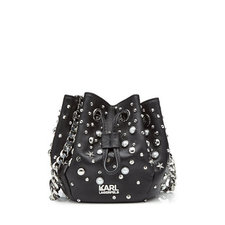 Studded Leather Drawstring Bag | Karl Lagerfeld