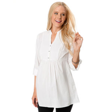 Convertible Sleeve Button Detail Maternity Tunic