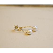 White Pearl Gold Plated Earrings
