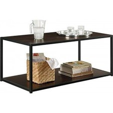 Altra Furniture Coffee Table with Industrial Metal Frame, Espresso Finish