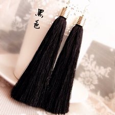 black vintage tassel earrings