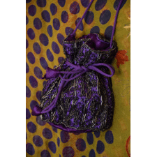 Deep Blue and Black Drawstring Bag - Zarood -  Quality Fashion from the Heart of India - 1