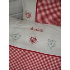 Baby bedding with name, girl, Red checkered - PetitePeople, Baby Bedding
