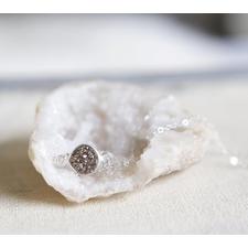 Platinum Druzy Sterling Silver Necklace - 16" Length