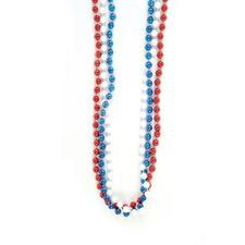 ~ 12 ~ Red, White and Blue Bead Necklaces ~ 33 Plastic Beads ~ New ~ 4th of July, Patriotic Party Favors