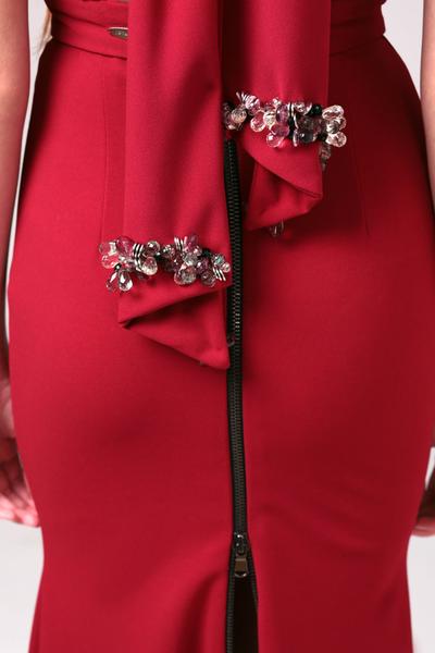 Maxi red long dress with se...