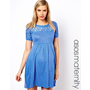 Image 1 of ASOS Maternity Exclusive Knitted Dress With Lace Insert