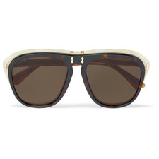 GUCCI Square-Frame Acetate Flip-Lense Sunglasses