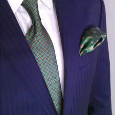Green Floral Printed Silk Tie | Panah London