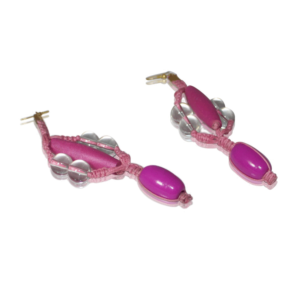 Magenta Beaded Earring - Za...