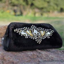 Golden And Silver Zardozi Clutch - Zarood -  Quality Fashion from the Heart of India - 1