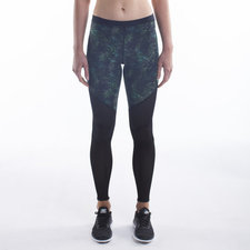 REVERSIBLE PRINT/MESH LEGGING - Thunder/Purple Bloom Print