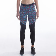 REVERSIBLE PRINT/MESH LEGGING - Coloured Glass/Marble Print