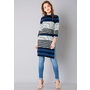 Shop Turtleneck Longline Tee Blue Stripes Top Online From FabAlley