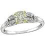 Art Deco Cushion Cut Light Fancy Yellow Diamond Platinum Engagement Ring