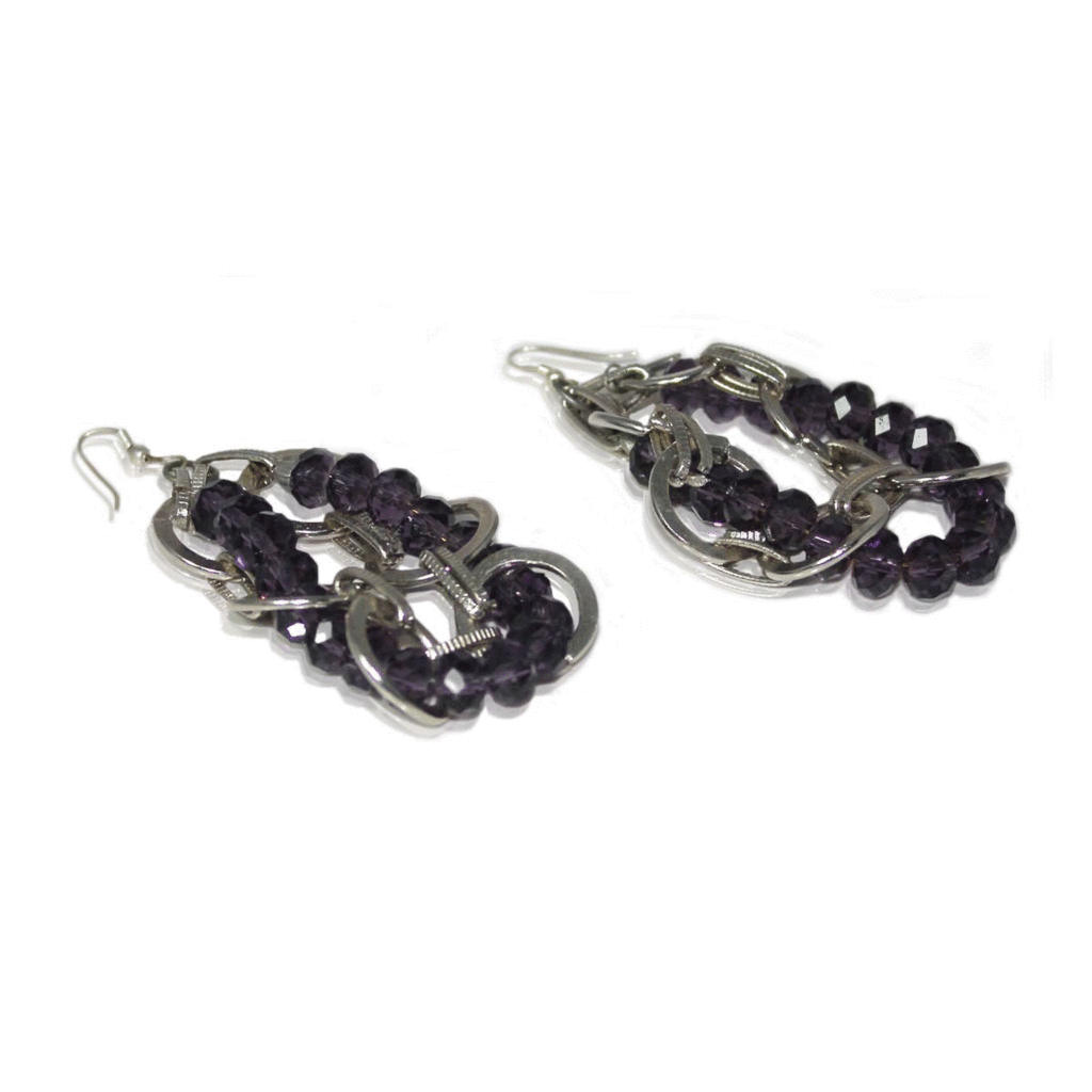 Silver Metal Chain Earring ...