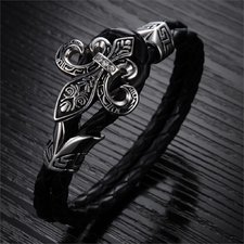 BRAIDED ENGRAVED LEATHER BRACELET FOR MEN - EXCLUSIVE&FAST SPONSORED