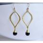 Black Crystal Teardrop Gold Filled Earrings