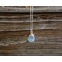 Milky Opal Gemstone Teardrop Sterling Silver Necklace - 18" Length