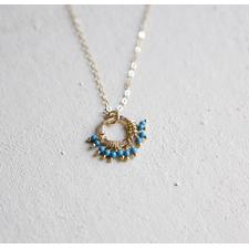"Dreamcatcher" White Magnesite/ Blue Turquoise Gold Filled Necklace