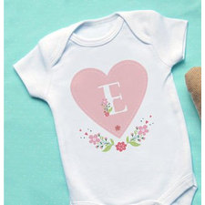 Floral letter baby vest