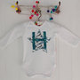 PERSONALISED Heart and letter bodysuit boy