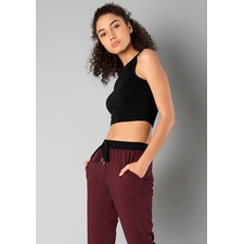 Buy Black Basics Jersey Crop Top Online - FabAlley