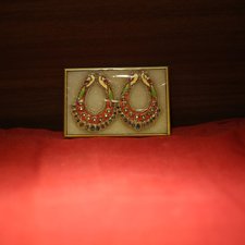 RAJASTHAN PAINTINGS Golden Pink Earring on Marble