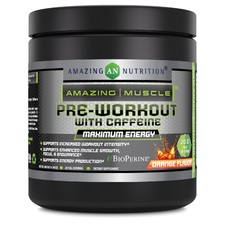Amazing Muscle Pre-Workout with Caffeine Maximum Energy Orange Flavor 5lbs 20g per Serving