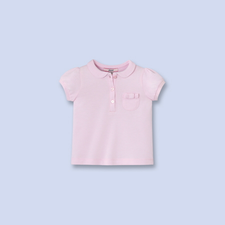 Puff sleeve polo shirt for baby, girl