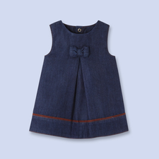 Classic denim dress for baby, girl