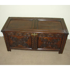 Carved 18thc Oak Coffer